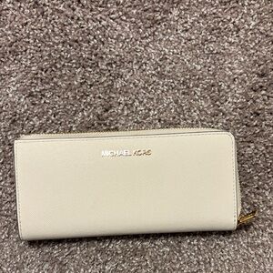 Michael Kors Beige Zip-Around Wallet